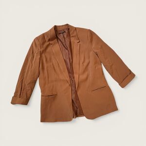 Tahari Brown Blazer Women's Tailored Jacket Lightweight M